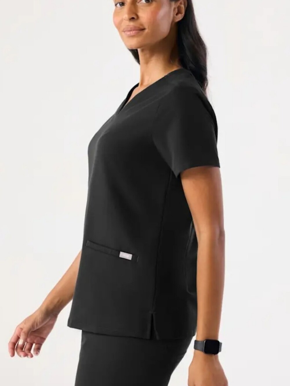 Black, Casma Scrub Top, Small - Picture 2 of 8